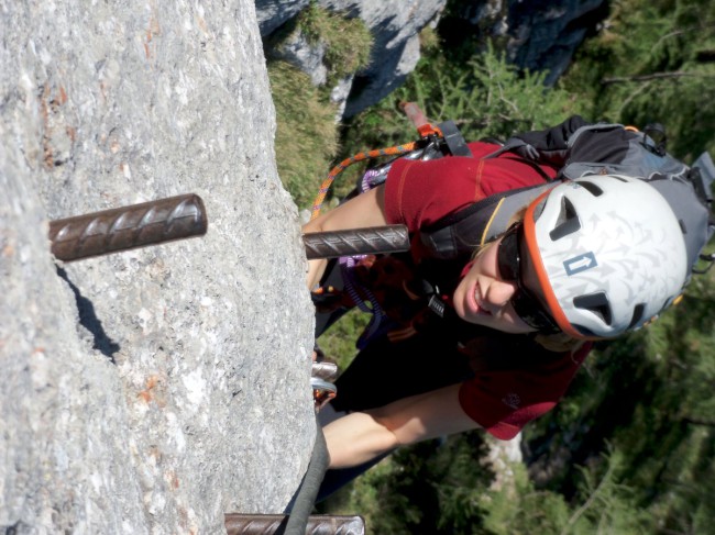 Seewand klettersteig, horní část, Rakousko, Solná komora, Dachstein, Alpy