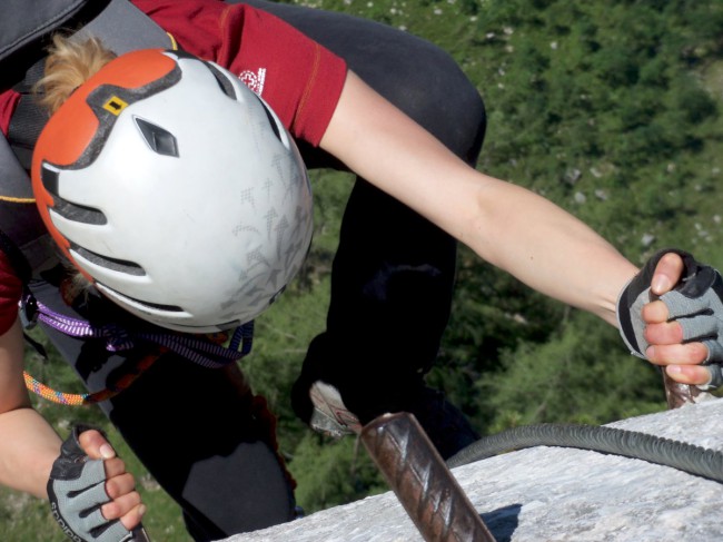 Seewand klettersteig, horní část, Rakousko, Solná komora, Dachstein, Alpy