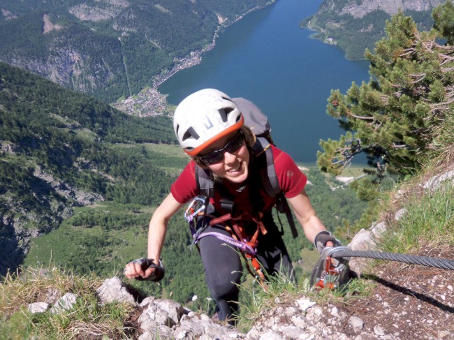 Seewand klettersteig, horní část, Rakousko, Solná komora, Dachstein, Alpy