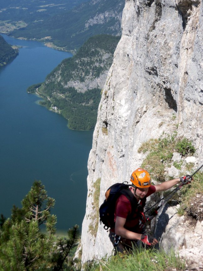 Seewand klettersteig, horní část, Rakousko, Solná komora, Dachstein, Alpy