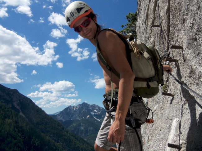 Seewand klettersteig, horní část, Rakousko, Solná komora, Dachstein, Alpy