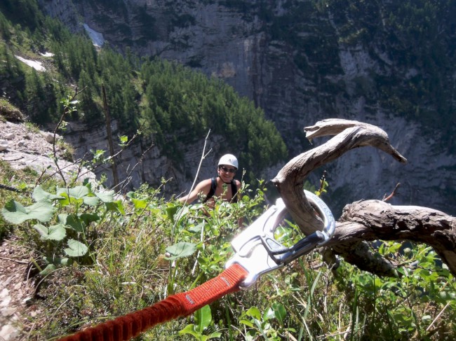 Seewand klettersteig, horní část, Rakousko, Solná komora, Dachstein, Alpy