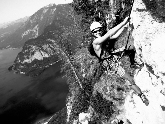 Seewand klettersteig, horní část, Rakousko, Solná komora, Dachstein, Alpy