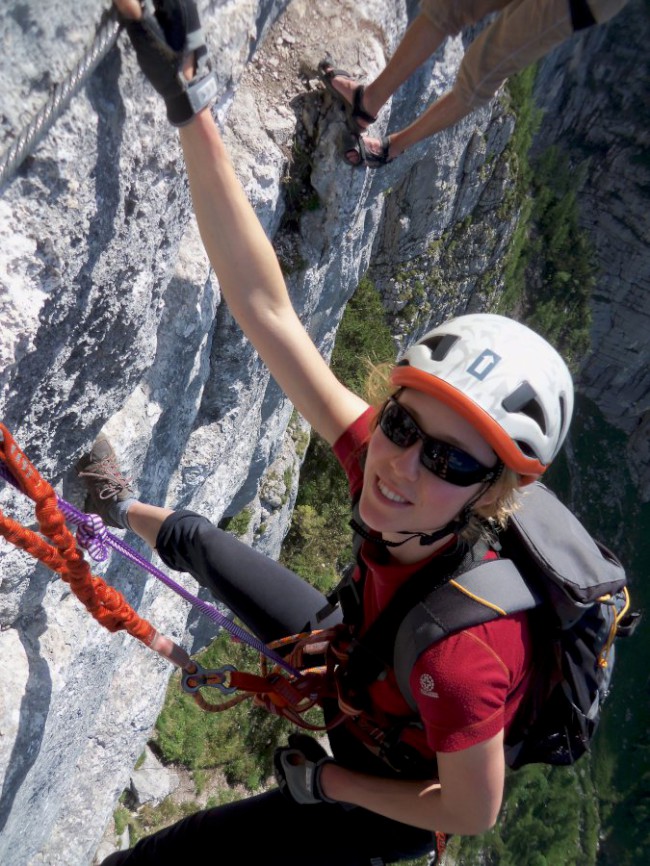 Seewand klettersteig, horní část, Rakousko, Solná komora, Dachstein, Alpy