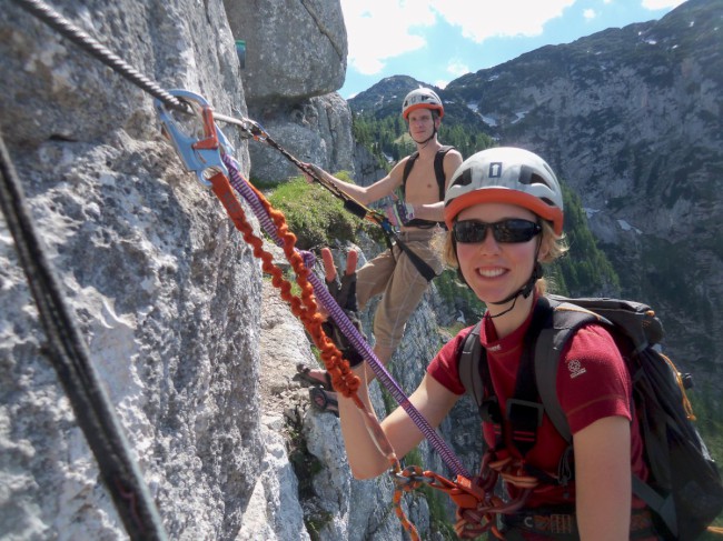 Seewand klettersteig, horní část, Rakousko, Solná komora, Dachstein, Alpy