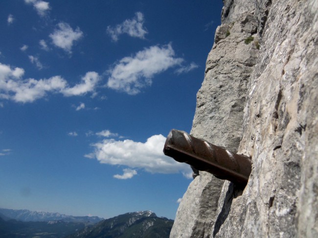 Seewand klettersteig, horní část, Rakousko, Solná komora, Dachstein, Alpy