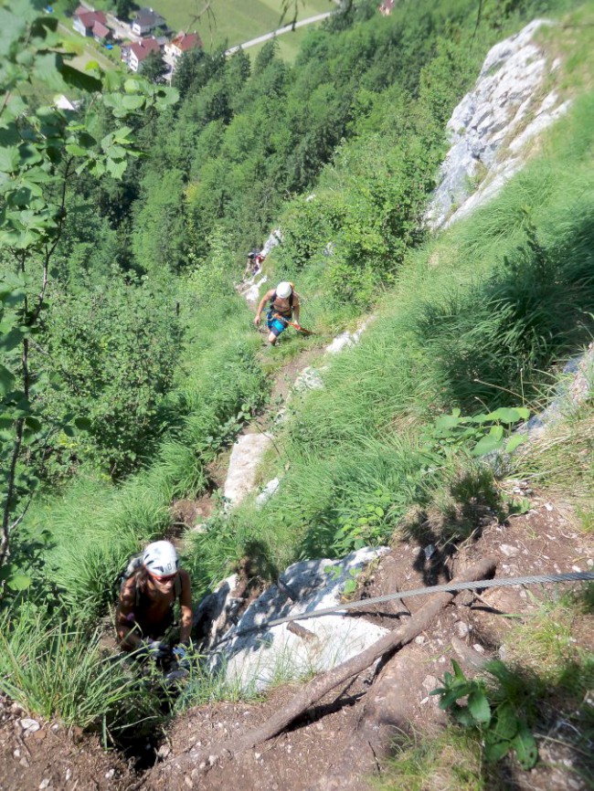 Výstup Echernwand klettersteig, Hallstat, Rakousko, Solná komora, Dachstein, Alpy