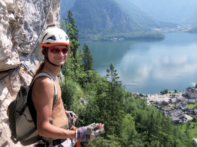 Výstup Echernwand klettersteig, Hallstat, Rakousko, Solná komora, Dachstein, Alpy