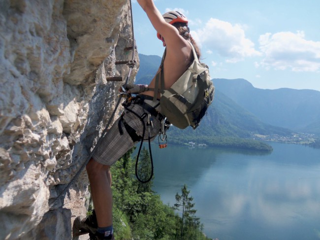 Výstup Echernwand klettersteig, Hallstat, Rakousko, Solná komora, Dachstein, Alpy