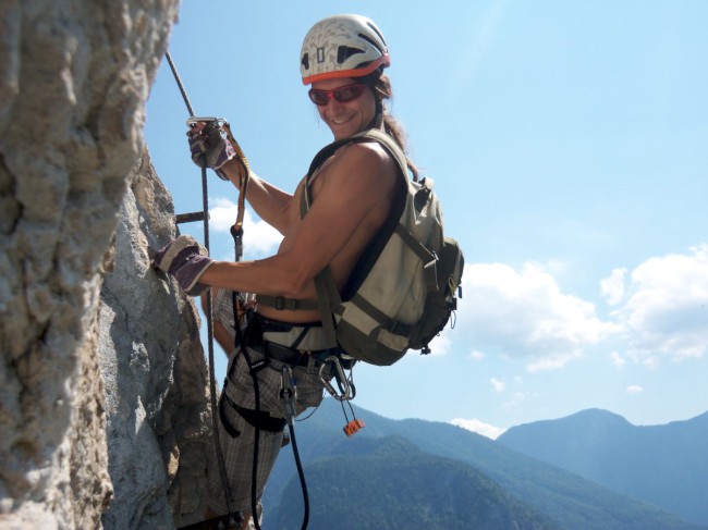 Výstup Echernwand klettersteig, Hallstat, Rakousko, Solná komora, Dachstein, Alpy