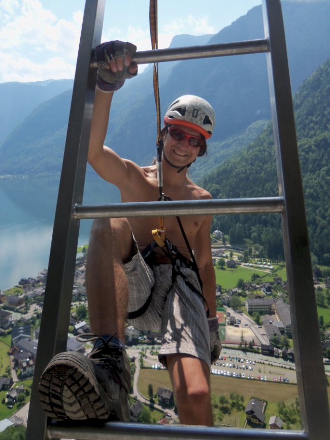 Výstup Echernwand klettersteig, Hallstat, Rakousko, Solná komora, Dachstein, Alpy