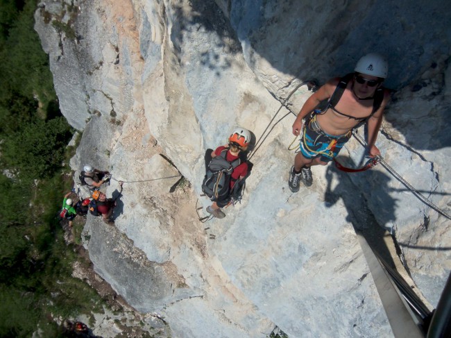 Výstup Echernwand klettersteig, Hallstat, Rakousko, Solná komora, Dachstein, Alpy