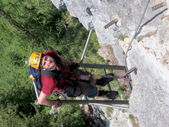 Výstup Echernwand klettersteig, Hallstat, Rakousko, Solná komora, Dachstein, Alpy