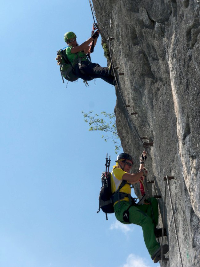 Výstup Echernwand klettersteig, Hallstat, Rakousko, Solná komora, Dachstein, Alpy