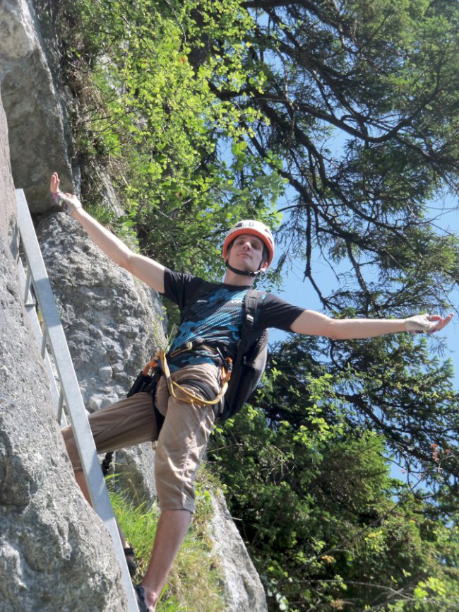 Výstup Echernwand klettersteig, Hallstat, Rakousko, Solná komora, Dachstein, Alpy