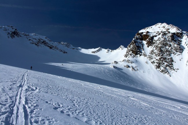 Vrchol Längentaler Weißer Kogel 3218m, Stubaiské Alpy, Rakoukso