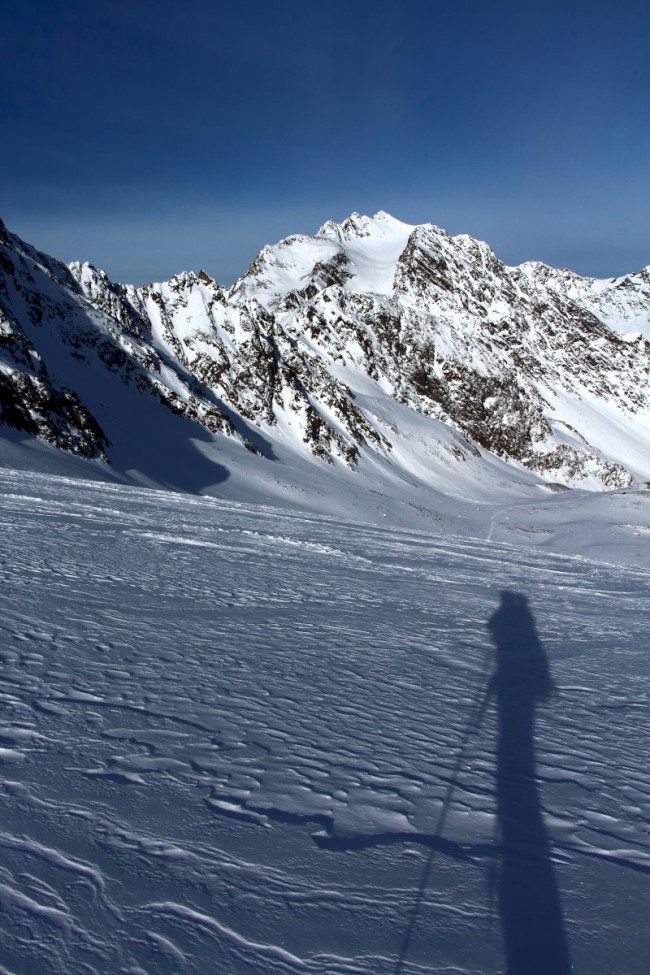 Vrchol Längentaler Weißer Kogel 3218m, Stubaiské Alpy, Rakoukso