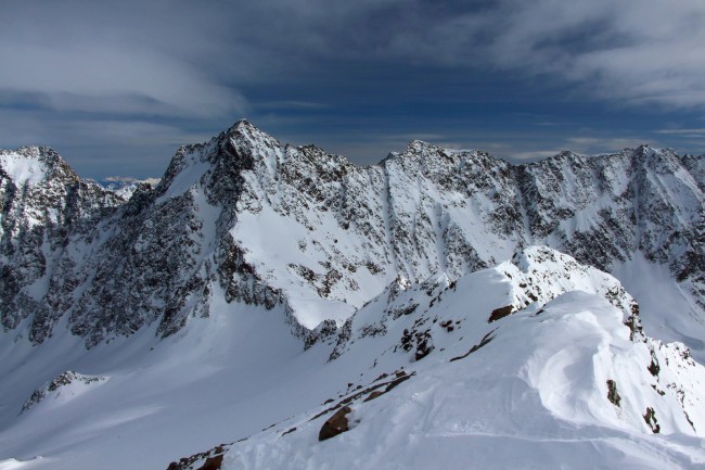 Vrchol Längentaler Weißer Kogel 3218m, Stubaiské Alpy, Rakoukso