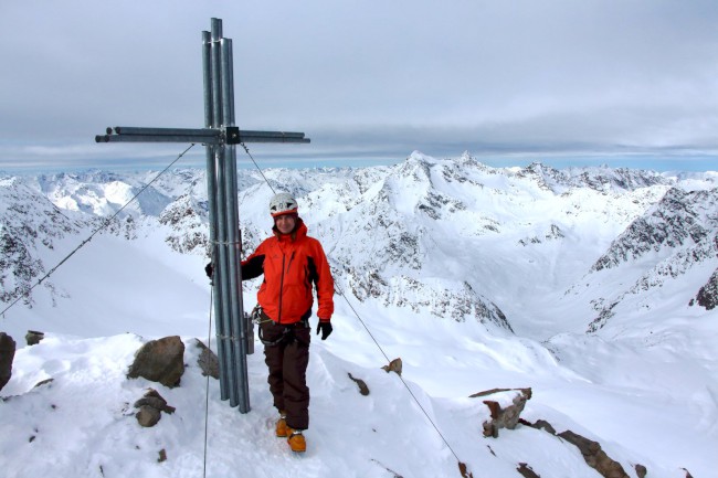 Vrchol Längentaler Weißer Kogel 3218m, Stubaiské Alpy, Rakoukso