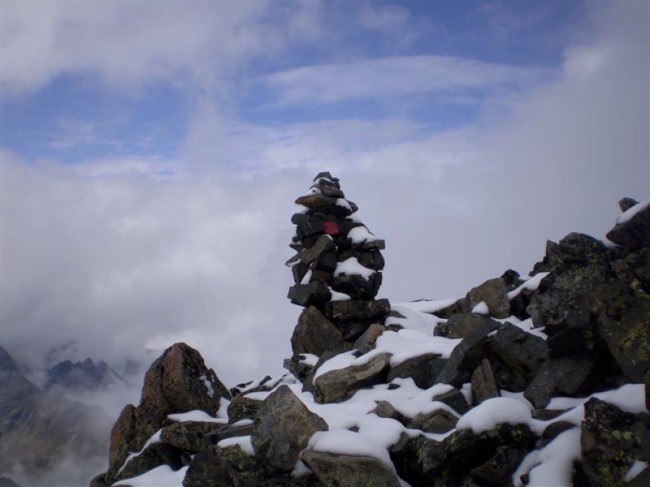 Výstup na Schrankogel (3496 m), Stubaiské Alpy, Tyrolsko, Rakousko