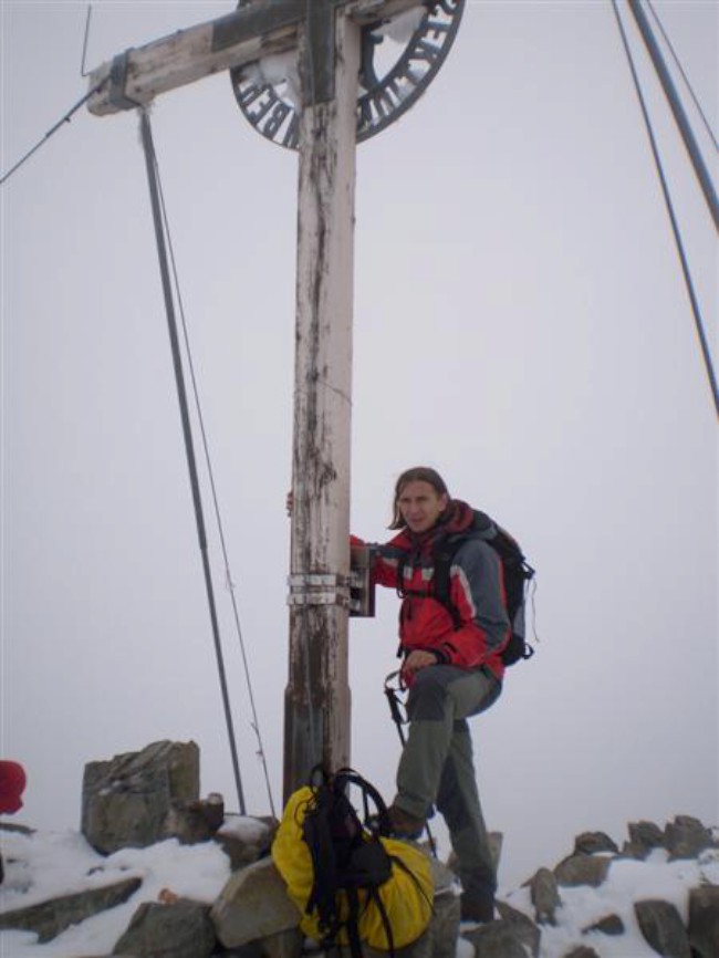 Vrchol Schrankogel (3496 m), Stubaiské Alpy, Tyrolsko, Rakousko