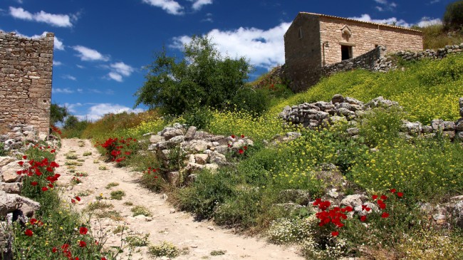 Akrokorinth, pevnost, středověký hrad, Peloponés, Řecko