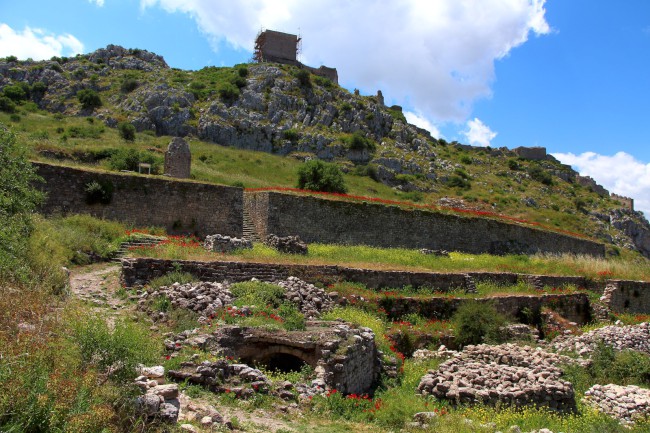 Akrokorinth, pevnost, středověký hrad, Peloponés, Řecko