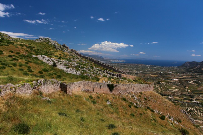 Akrokorinth, pevnost, středověký hrad, Peloponés, Řecko