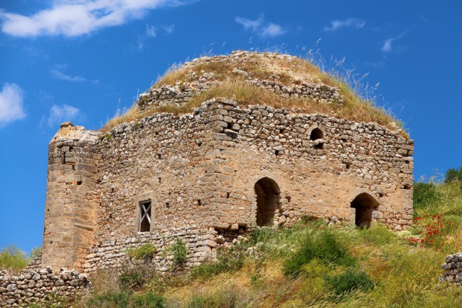 Akrokorinth, pevnost, středověký hrad, Peloponés, Řecko