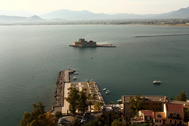 Nafplio, pevnosti Palamidi, Akronafplia, Burdzi, Peloponés, Řecko