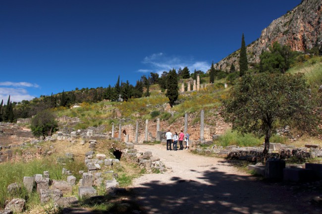 Apollonův chrám, archeologické naleziště, Delfy, Střední Řecko