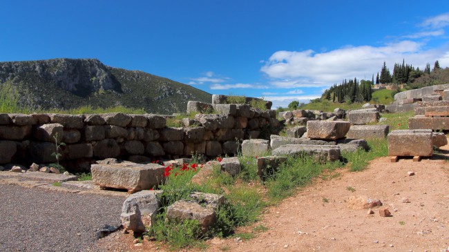 Apollonův chrám, archeologické naleziště, Delfy, Střední Řecko