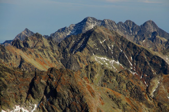 Vrchol hory Kriváň, sestup přes Jamy, Vysoké Tatry, Slovensko