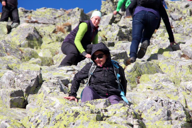 Vrchol hory Kriváň, sestup přes Jamy, Vysoké Tatry, Slovensko