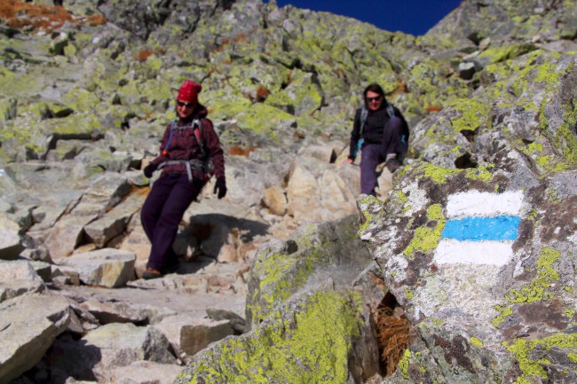 Vrchol hory Kriváň, sestup přes Jamy, Vysoké Tatry, Slovensko