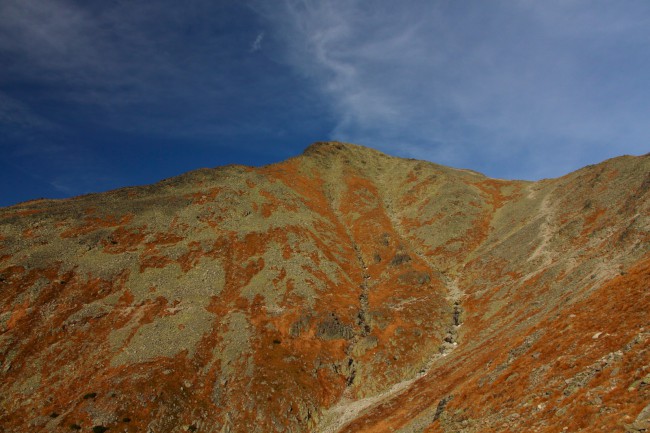 Vrchol hory Kriváň, sestup přes Jamy, Vysoké Tatry, Slovensko