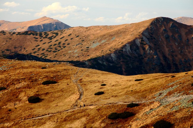 Vrchol hory Kriváň, sestup přes Jamy, Vysoké Tatry, Slovensko