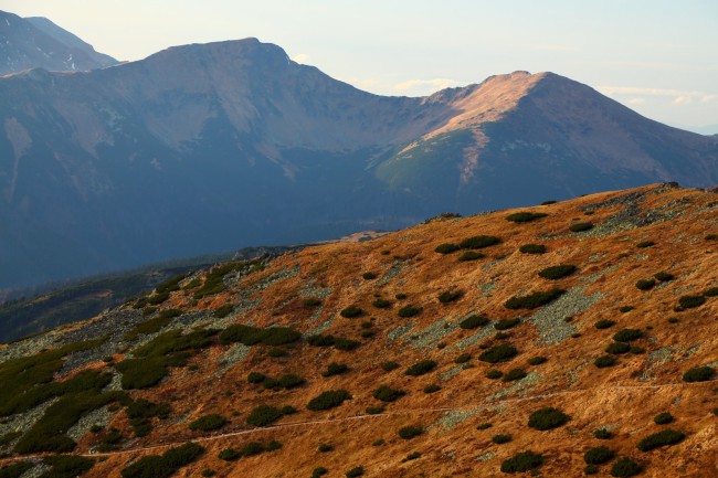 Vrchol hory Kriváň, sestup přes Jamy, Vysoké Tatry, Slovensko