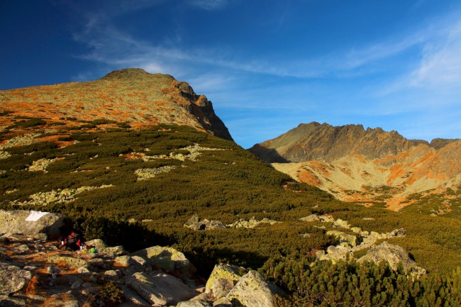 Vrchol hory Kriváň, sestup přes Jamy, Vysoké Tatry, Slovensko