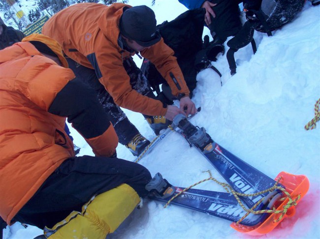 Transport zraněného, záchrana v horském terénu, Vysoké Tatry, kurz horského průvodce