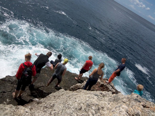 Město Cala d'Or, koupání, dws, lezení nad vodou, Santanyi, Mallorca, Baleárské ostrovy, Španělsko