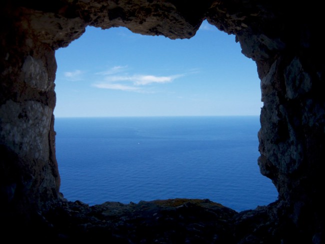 Strážní věž Talaia d'Albercuix, Cap de Formentor, Port Pollenca, Mallorca, Baleárské ostrovy, Španělsko