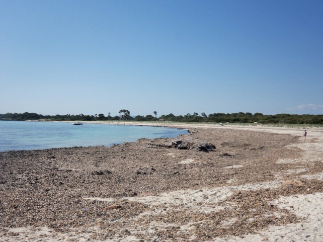 Pláž Platja des Cargol, Cal Salines, jižní pobřeží, Mallorca, Baleárské ostrovy, Španělsko