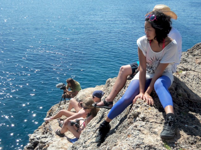 Lezení na útesech Cala sa Nau, DWS (Deep water soloing), Santanyí , Mallorca, Baleárské ostrovy, Španělsko