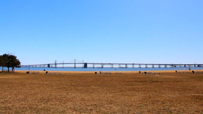 Most Chesapeake, Sandy Point státní park, Maryland, Spojené státy americké (USA)