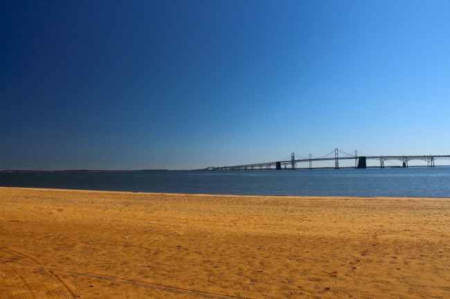 Most Chesapeake, Sandy Point státní park, Maryland, Spojené státy americké (USA)