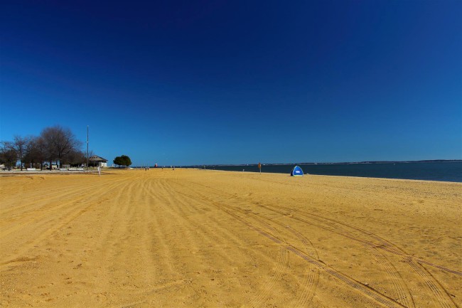 Jižní pláž, Sandy Point státní park, Maryland, Spojené státy americké (USA)