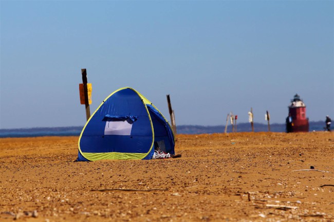 Jižní pláž, Sandy Point státní park, Maryland, Spojené státy americké (USA)