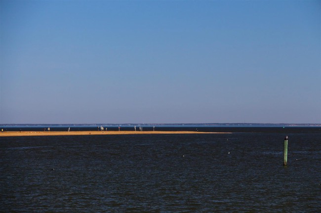 Jižní pláž, Sandy Point státní park, Maryland, Spojené státy americké (USA)