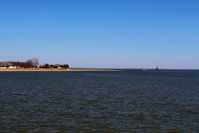 Jižní pláž, Sandy Point státní park, Maryland, Spojené státy americké (USA)